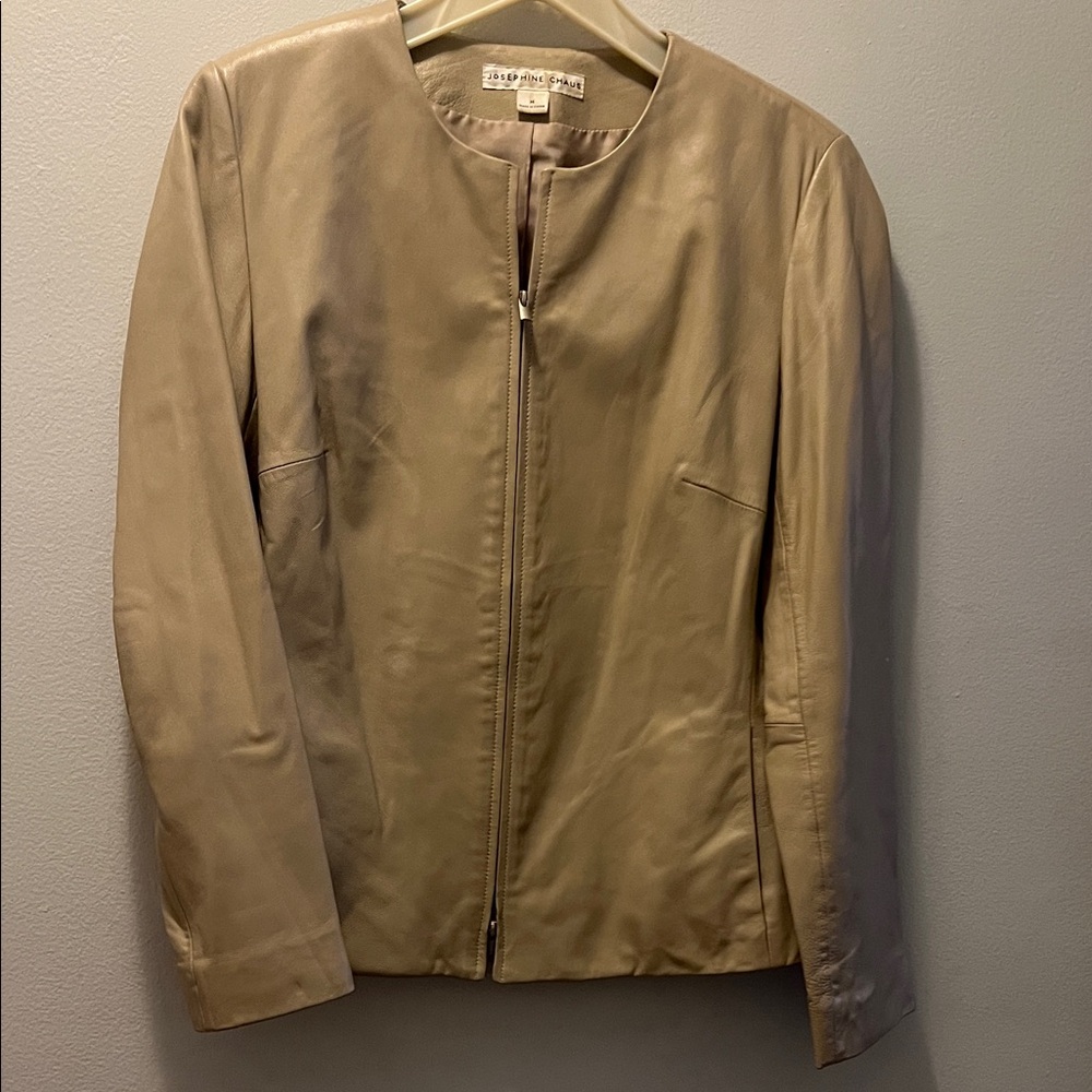 Vintage Josephine Chaus Beige Leather Jacket